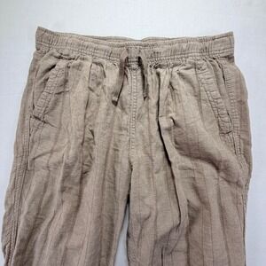 Patagonia Women's Island Hemp Beach Striped Linen Blend Jogger Pants Size S Tan